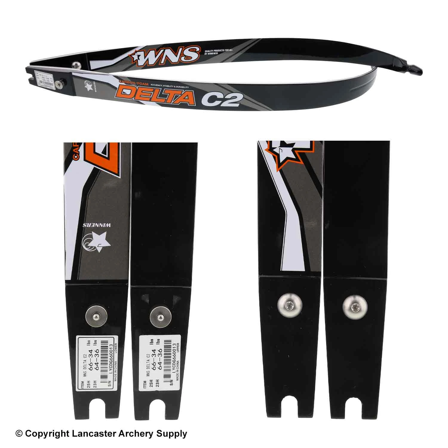 WNS Delta C2 Carbon / Foam Recurve Limbs (Open Box X1030425) 2 WNS Delta C2 Carbon / Foam Recurve Limbs (Open Box X1030425) - Image 2
