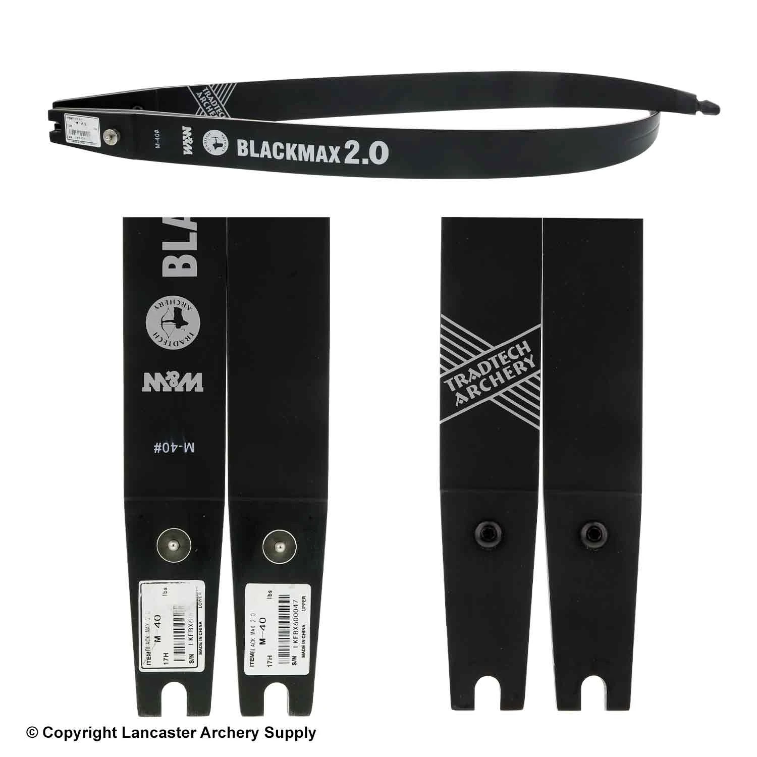 TradTech Black Max 2.0 Glass/Wood Recurve Limbs (Open Box X1030478) 2 TradTech Black Max 2.0 Glass/Wood Recurve Limbs (Open Box X1030478) - Image 2