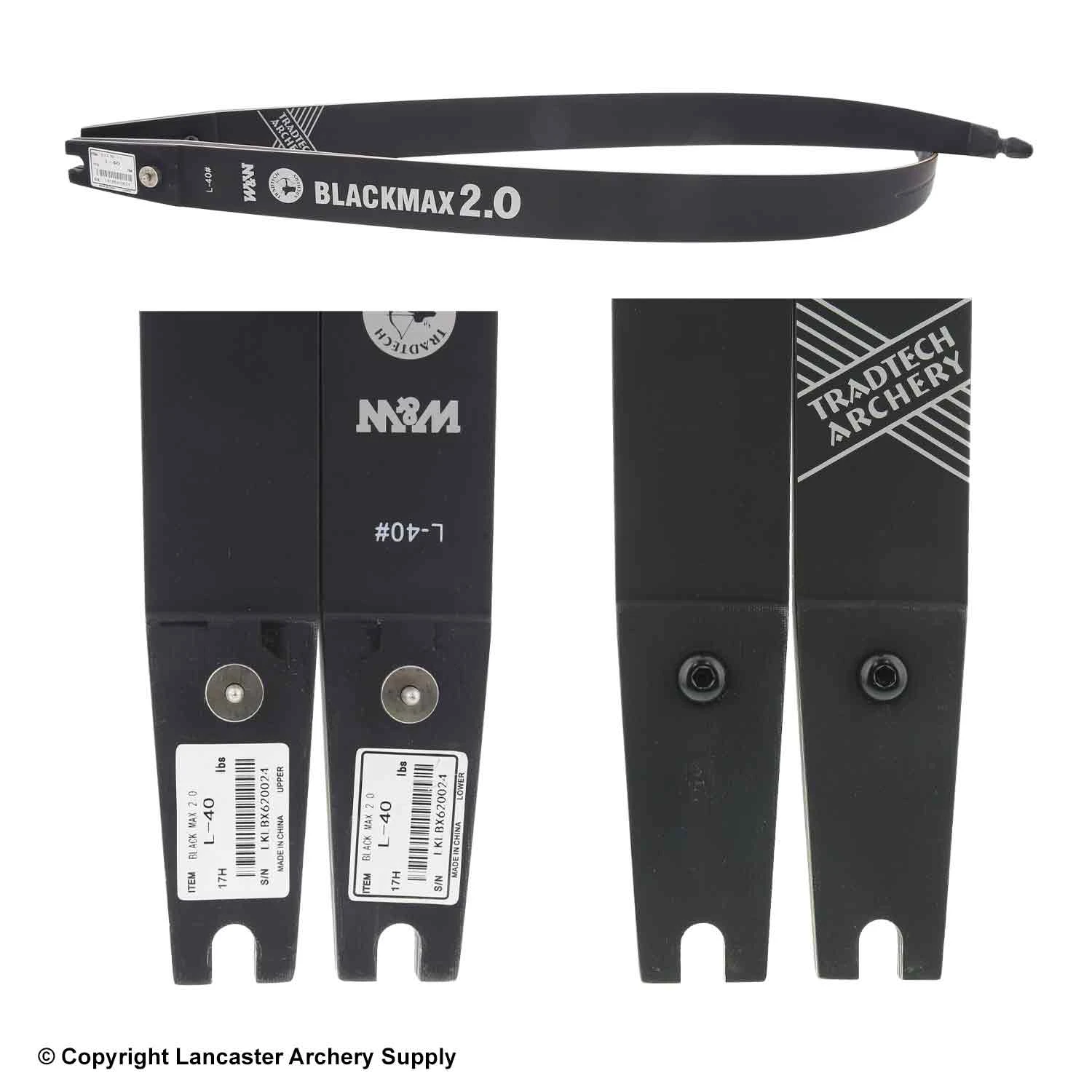 TradTech Black Max 2.0 Glass/Wood Recurve Limbs (Open Box X1031244) 2 TradTech Black Max 2.0 Glass/Wood Recurve Limbs (Open Box X1031244) - Image 2